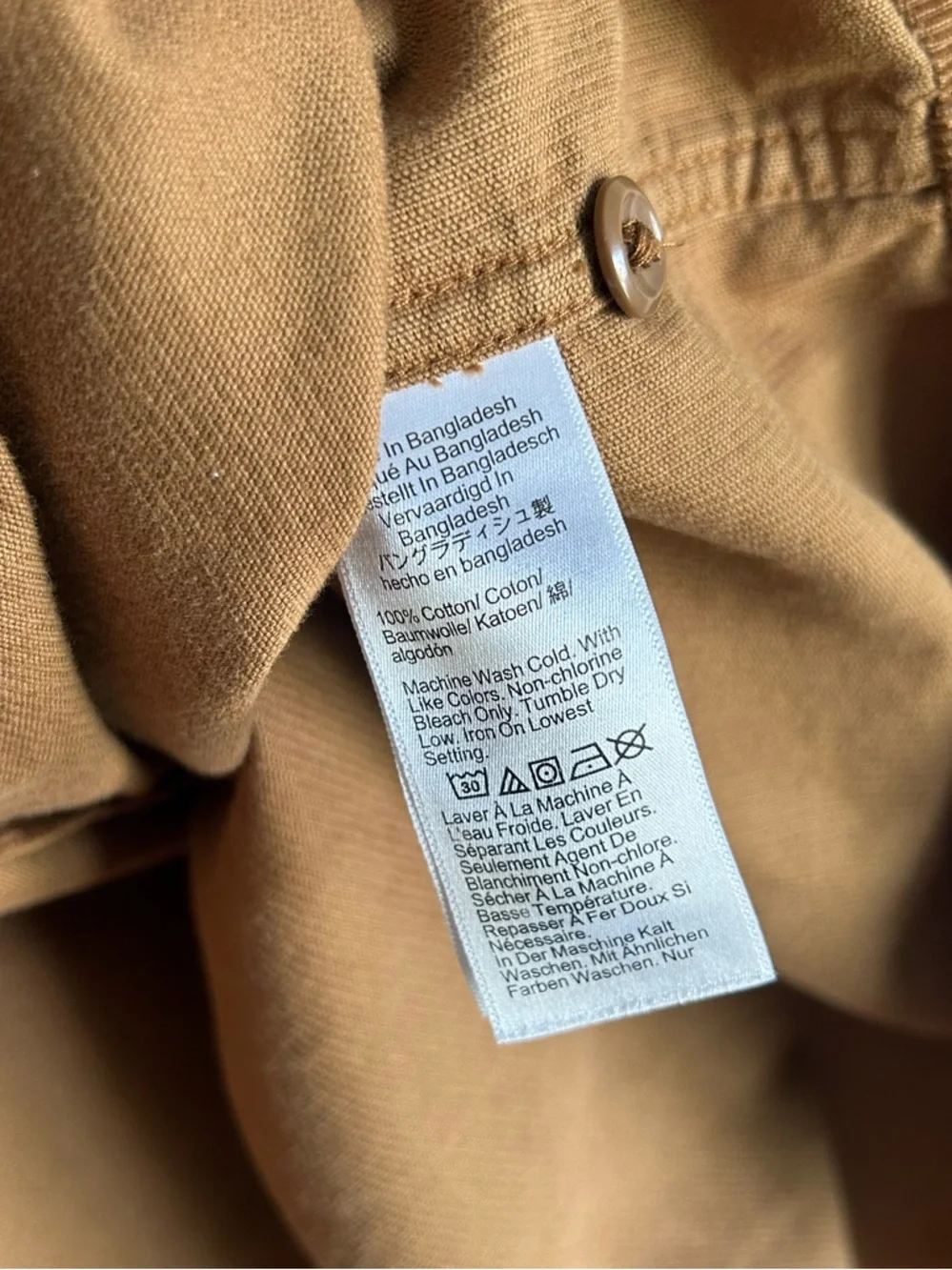 J. Crew Brown Colorblock Corduroy Button Up Shirt Mens Small